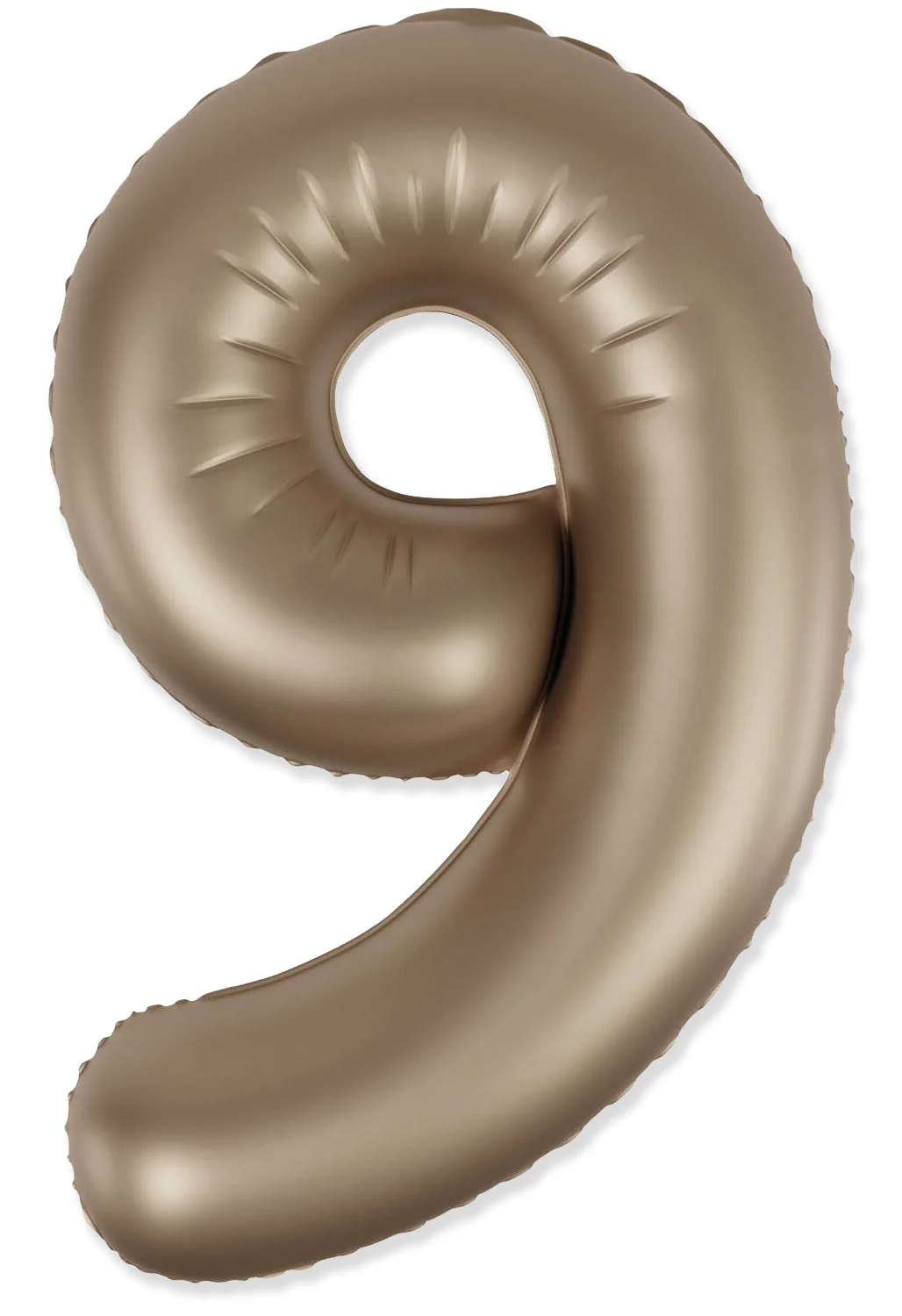 32" Inflated (40" Uninflated Approx) Number "9" Slimmer Design Matte Starlight Gold Brand Flexmetal