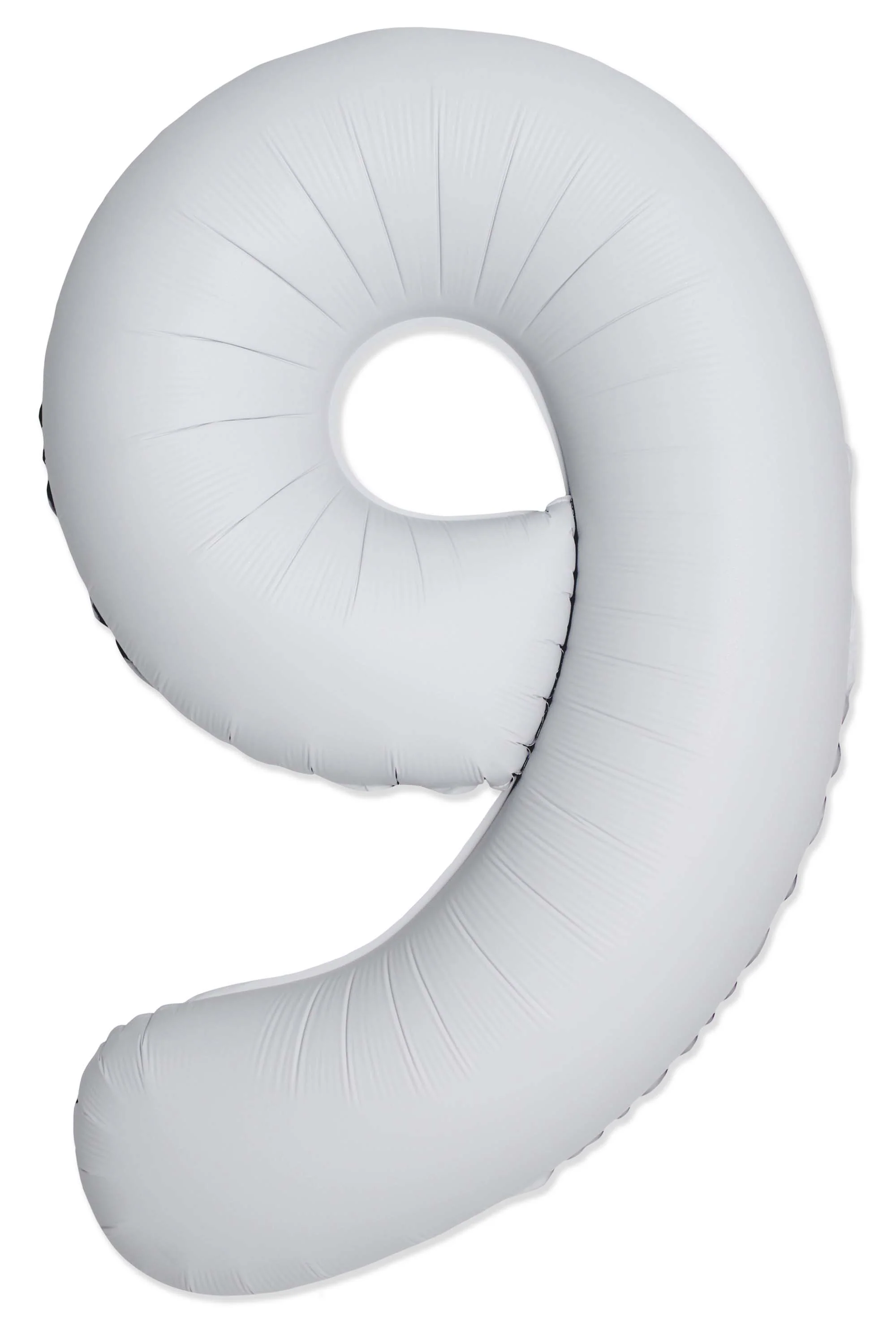 32" Inflated (40" Uninflated Approx) Number "9" Slimmer Design Matte White Brand Flexmetal