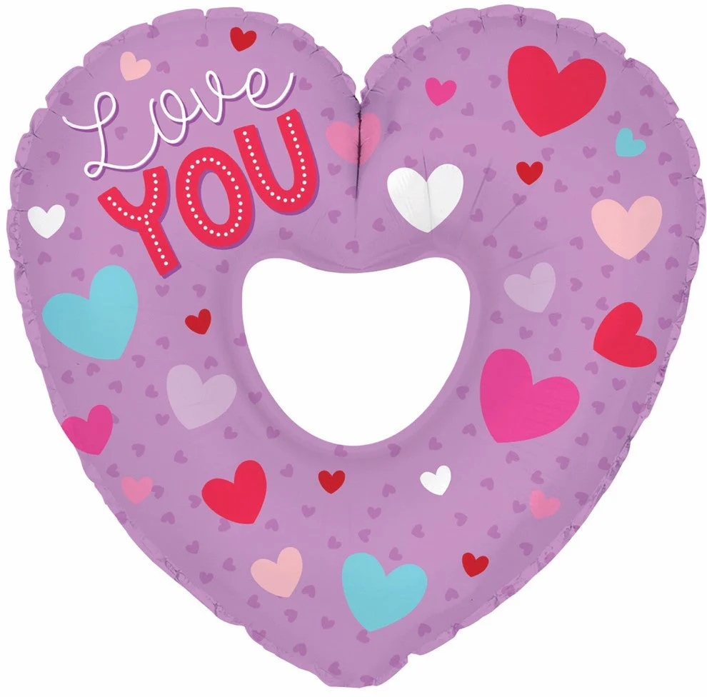 32" Jumbo Love Lavender Hearts Foil Balloons