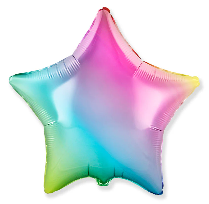 32" Ultra Gradient Pastel Star Solid Color Foil Balloons Brand Flexmetal