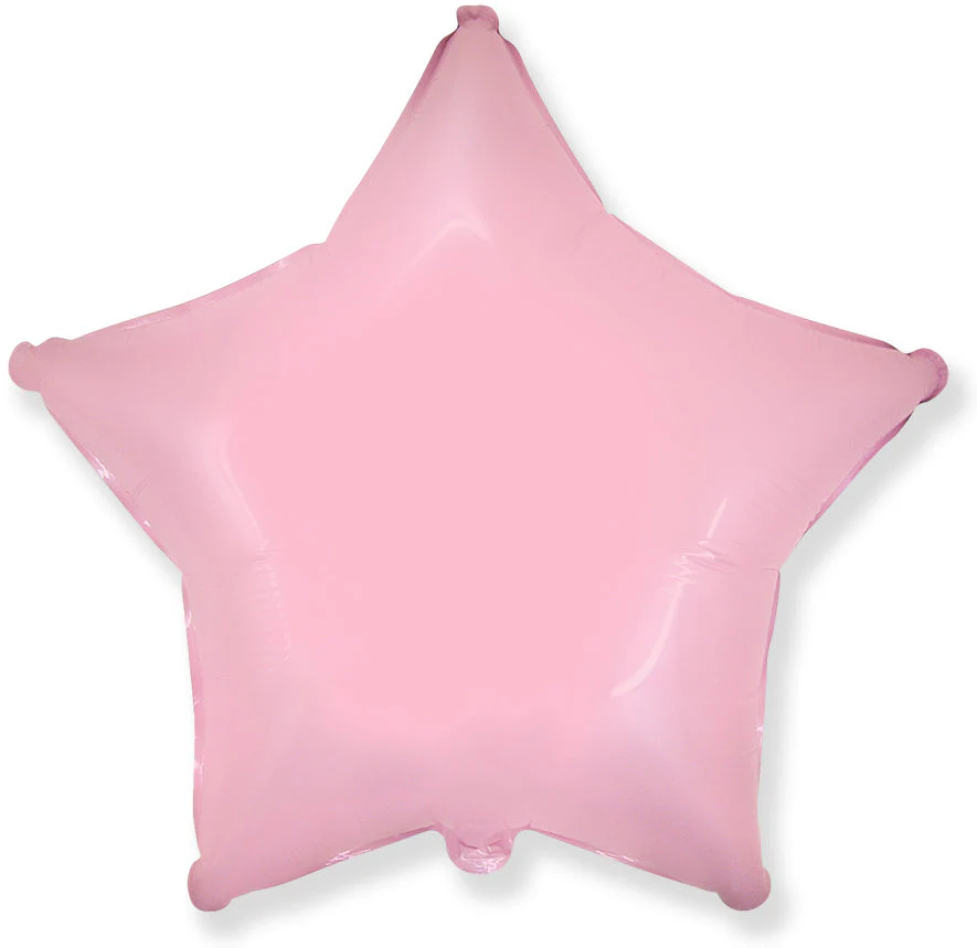 32" Ultra Pastel Pink Star Solid Color Foil Balloons Brand Flexmetal