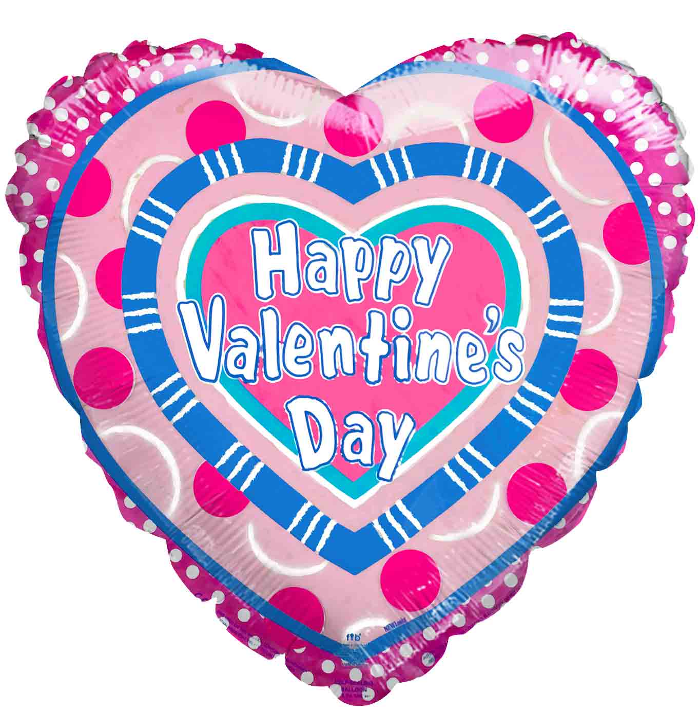 18" Happy Valentine's Day Dots Heart Foil Balloon