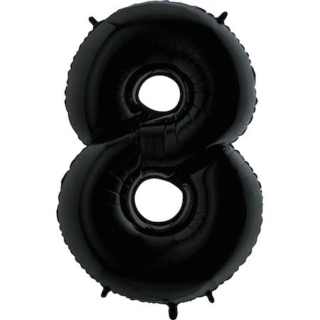 33" Anagram Brand SuperShape 8 Black Balloon Packaged