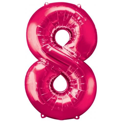 33" Anagram Brand SuperShape 8 Pink Balloon Packaged
