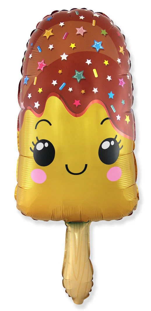 33" Yellow Iced Lolly Popsicle Foil Balloon