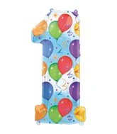 34" Anagram Brand Streamers Number 1 Balloon