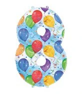 34" Anagram Brand Streamers Number 8 Balloon