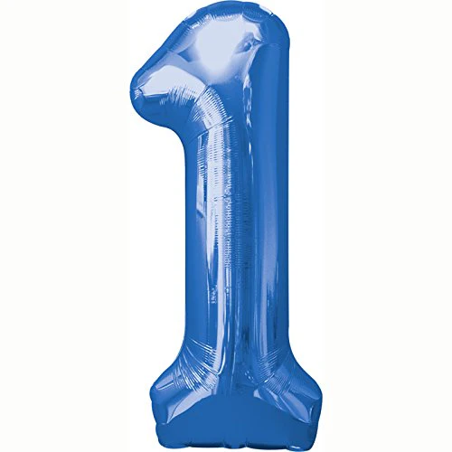 34" Anagram Brand SuperShape 1 Blue Balloon Packaged