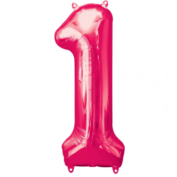 34" Anagram Brand SuperShape 1 Pink Balloon Packaged