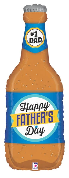 34" Clear Shape Father's Day Beer Bottle Balloon