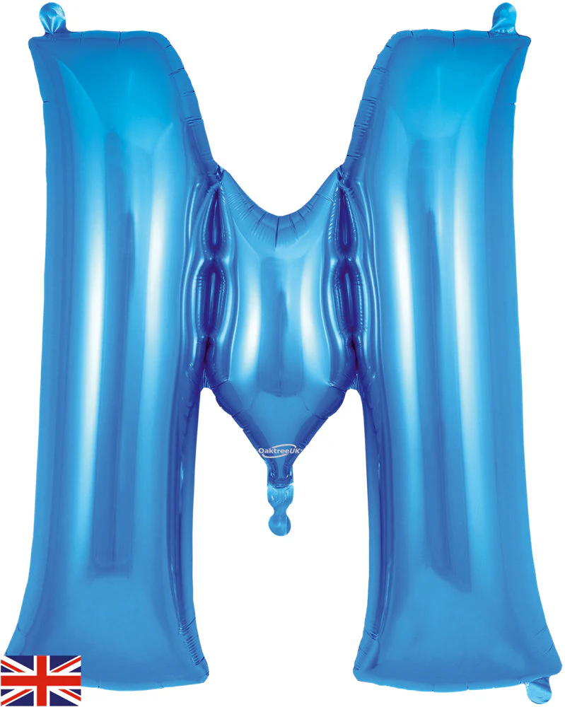 34" Letter M Blue Oaktree Brand Foil Balloon