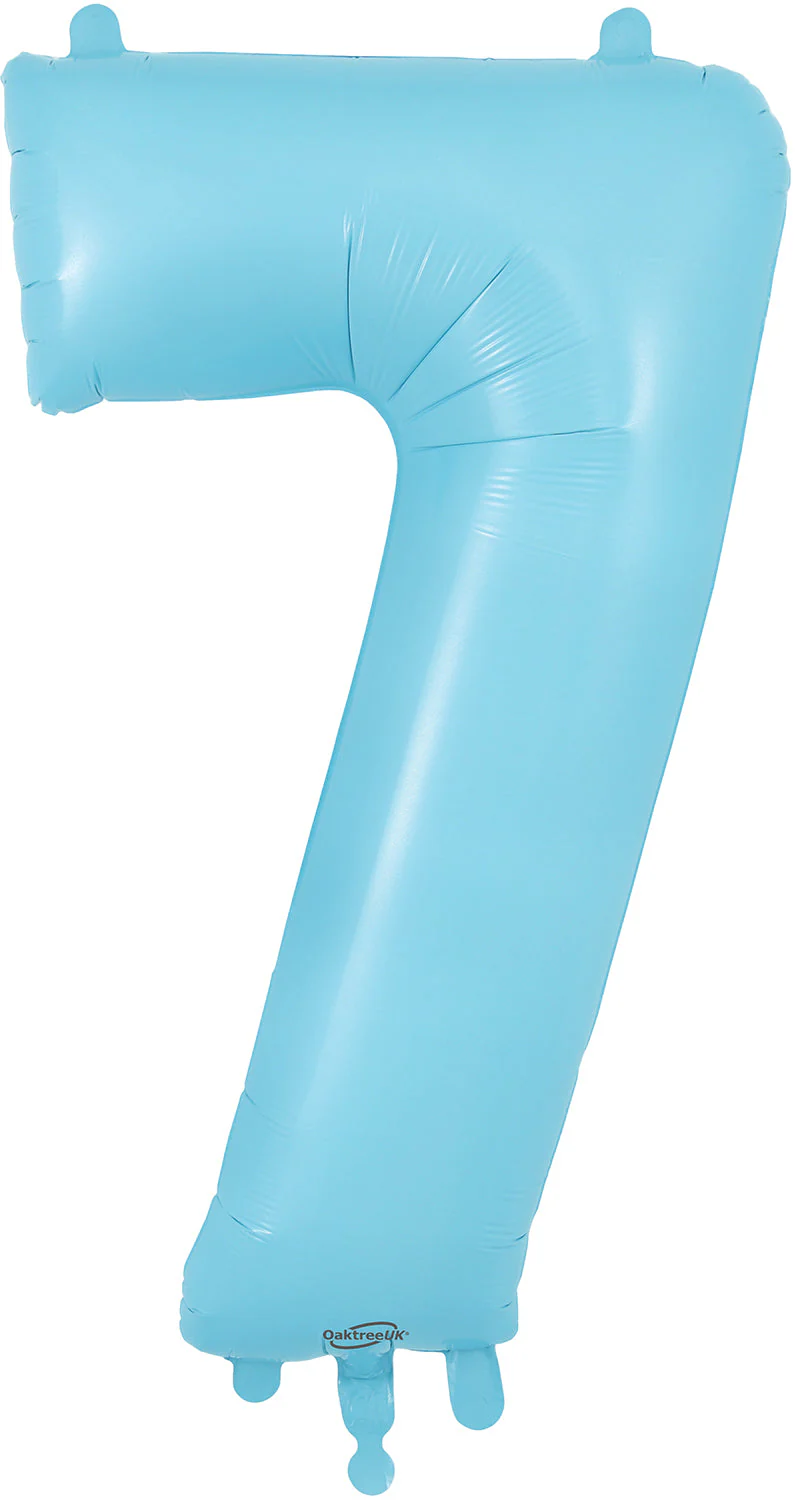 34" Number 7 Matte Blue Oaktree Foil Balloon