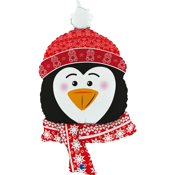 34" Sweet Penguin Head Foil Balloon