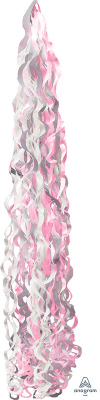 34" X 6" Pink Twirlz Foil Balloon