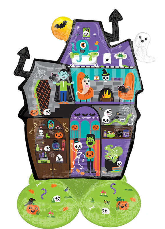 34" Airfill Only Consumer Inflatable: AirLoonz Junior Haunted Manor Foil Balloon