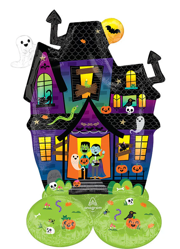 34" Airfill Only Consumer Inflatable: AirLoonz Junior Haunted Manor Foil Balloon - Image 2