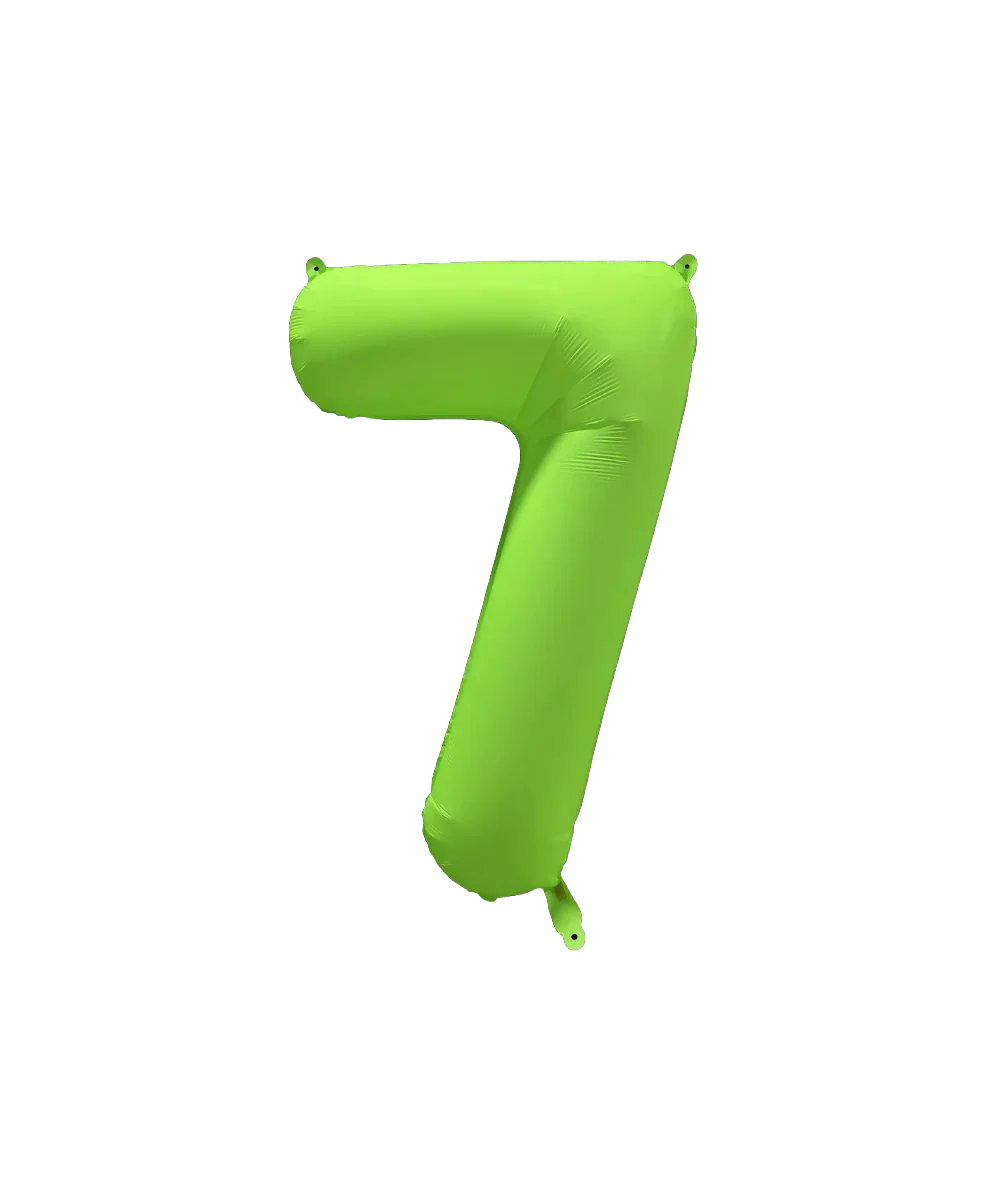 34" Deco Number 7 Neon Green Balloon