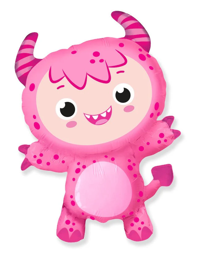 34" Monster Boy Pink Foil Balloon