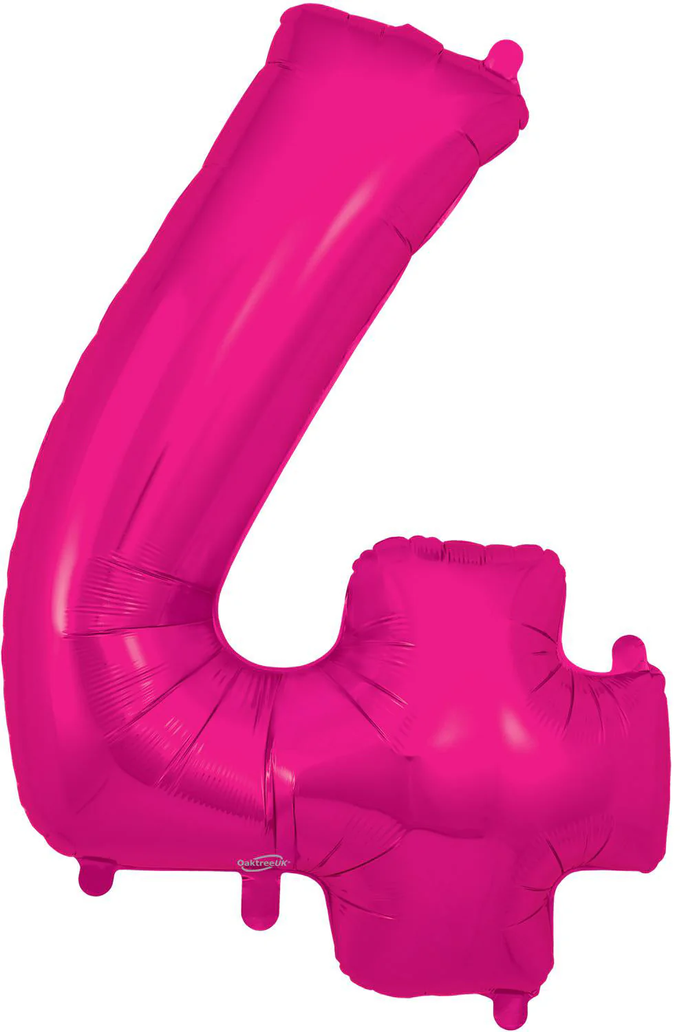 34" Number 4 New Pink Oaktree Brand Foil Balloon