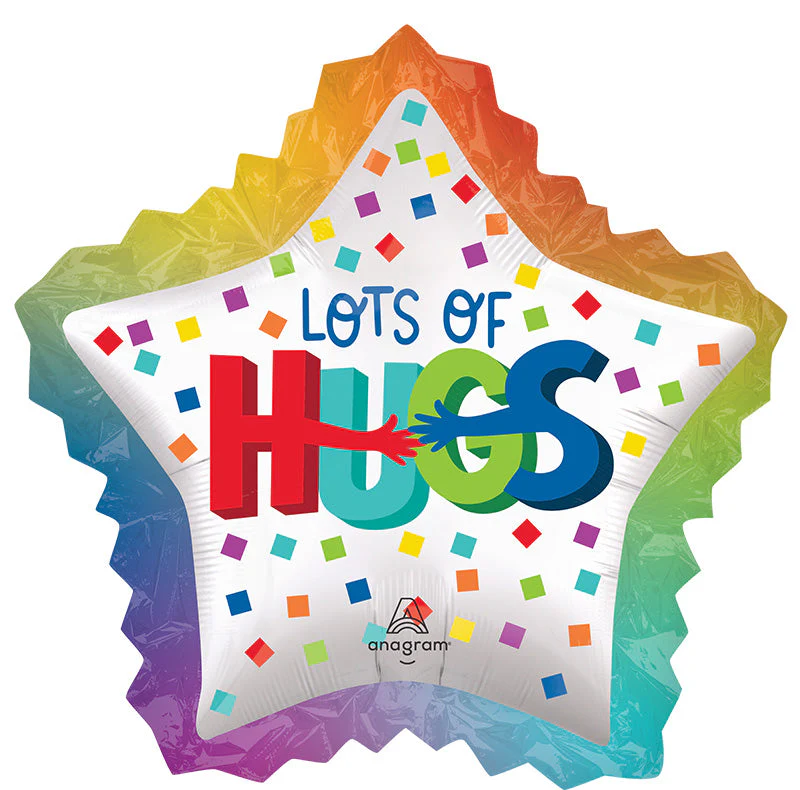 34" SuperShape Satin Hugging Wishes Foil Balloon