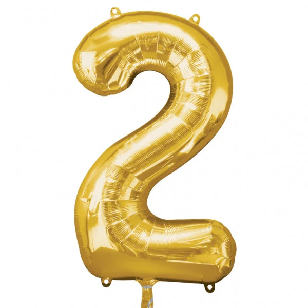 35" Anagram Brand SuperShape 2 Gold Balloon Packaged