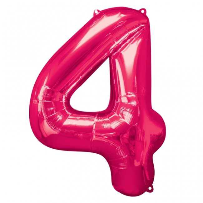 35" Anagram Brand SuperShape 4 Pink Balloon Packaged