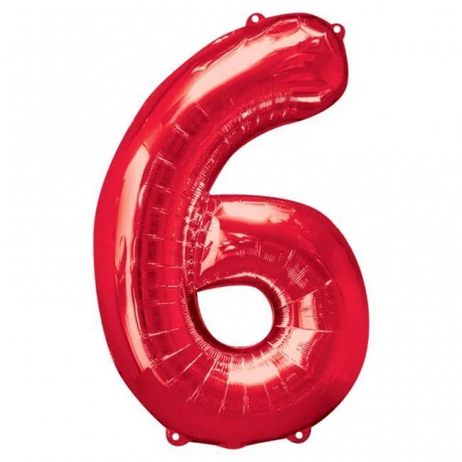 35" Anagram Brand SuperShape 6 Red Balloon Packaged