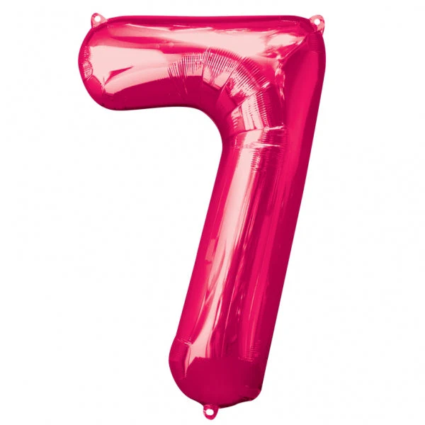 35" Anagram Brand SuperShape 7 Pink Balloon Packaged