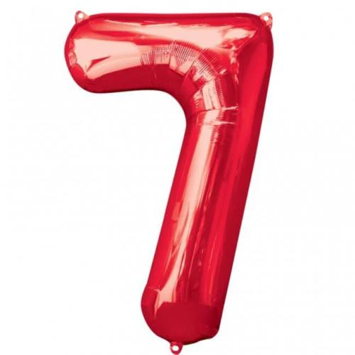 35" Anagram Brand SuperShape 7 Red Balloon Packaged