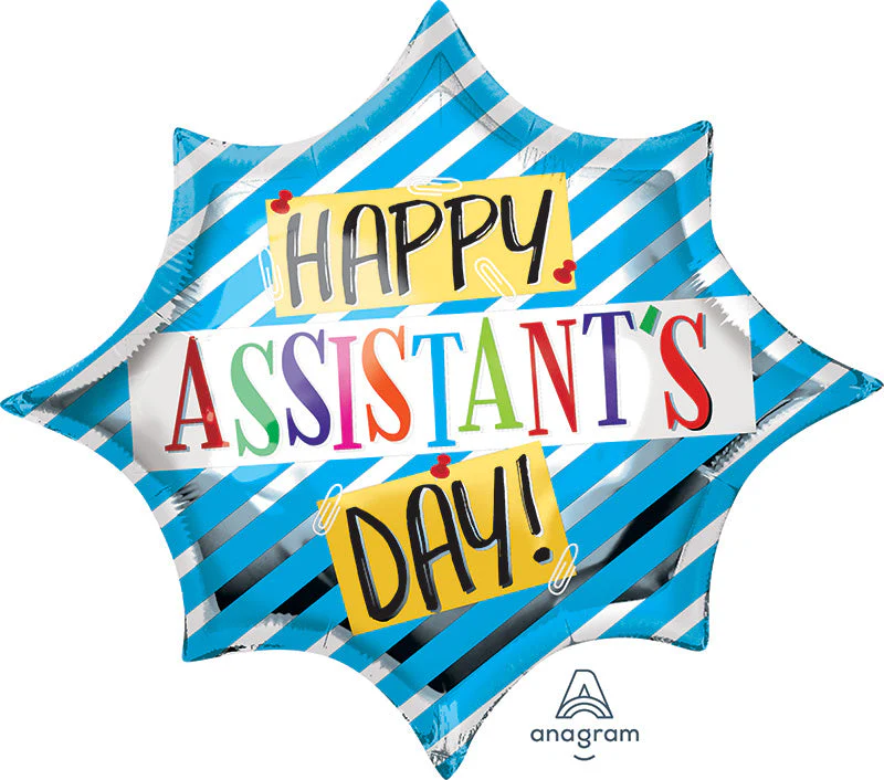 35" Assistant's Day Blue SuperShape Foil Balloon