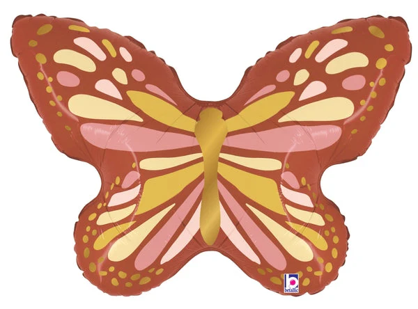35" Foil Shape Boho Butterfly Foil Balloon