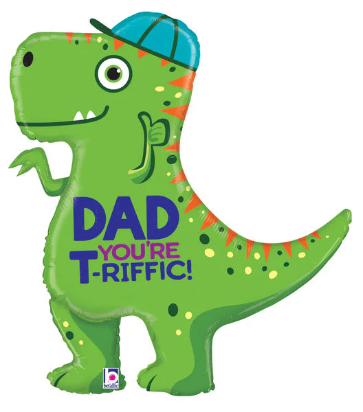 35" Foil T-Rex Dad Foil Balloon
