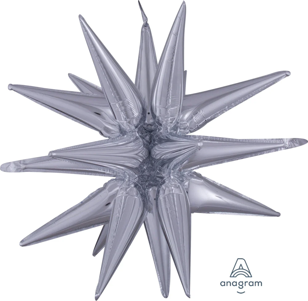 35" Magic Star (One Piece) Large Silver Foil Balloon
