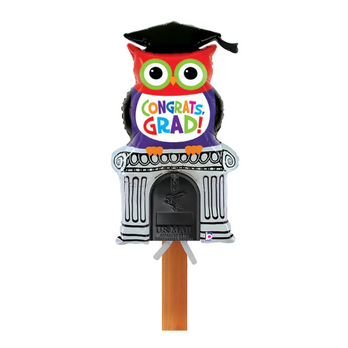 35" Mailbox Owl Grad Foil Balloon