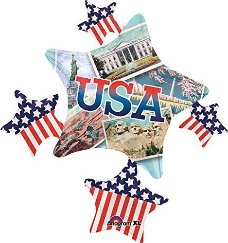 35" SuperShape USA Patriotic Cluster Balloon