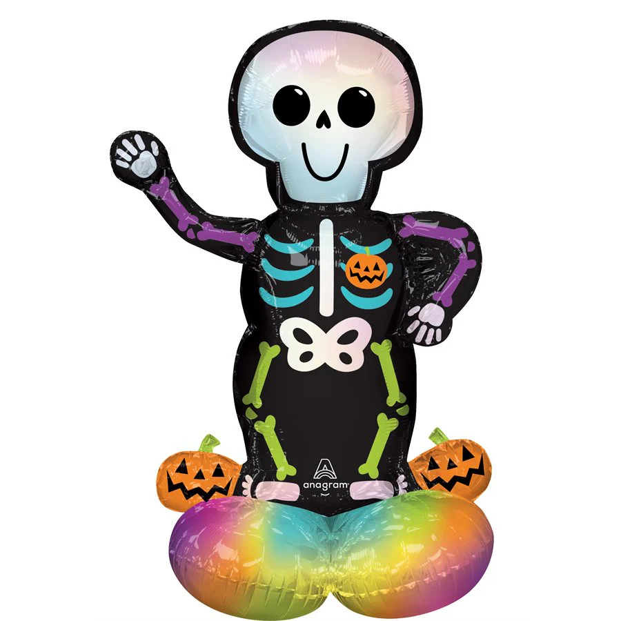 35" Airfill Only Consumer Inflatable: AirLoonz Junior Bare Bones Skeleton Foil Balloon