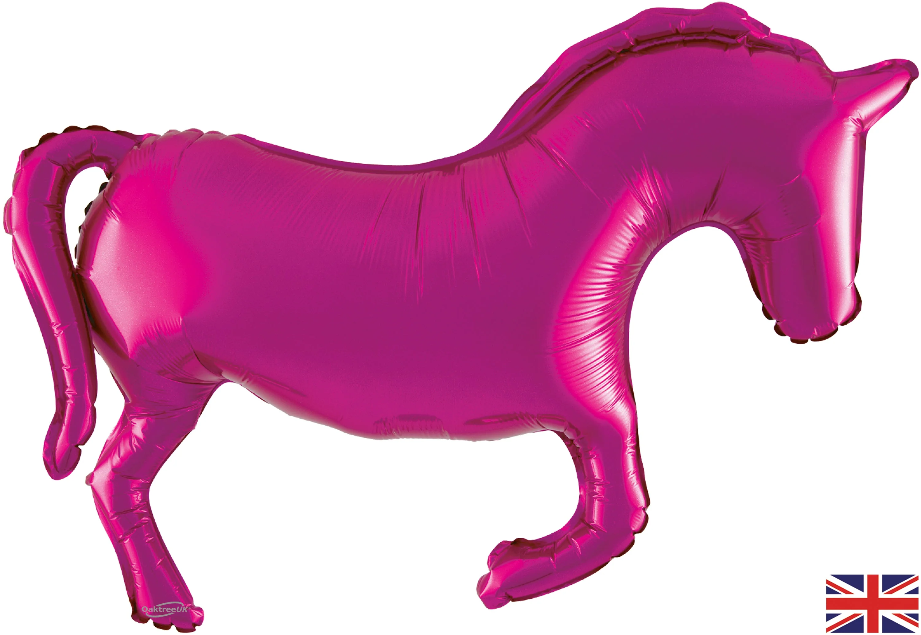 35" Horse Solid Colour Pink Metallic Packaged Oaktree Brand Mylar/Foil Balloon