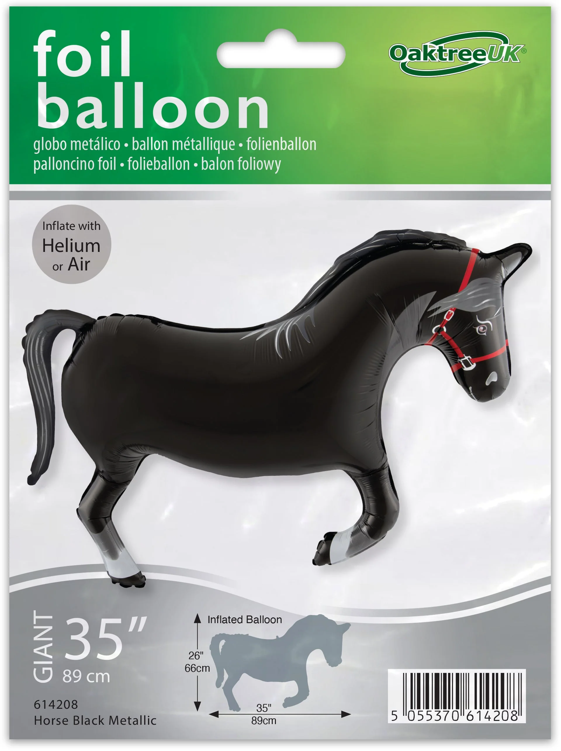 35" Oaktree Brand Black Horse Foil Balloons - Image 2
