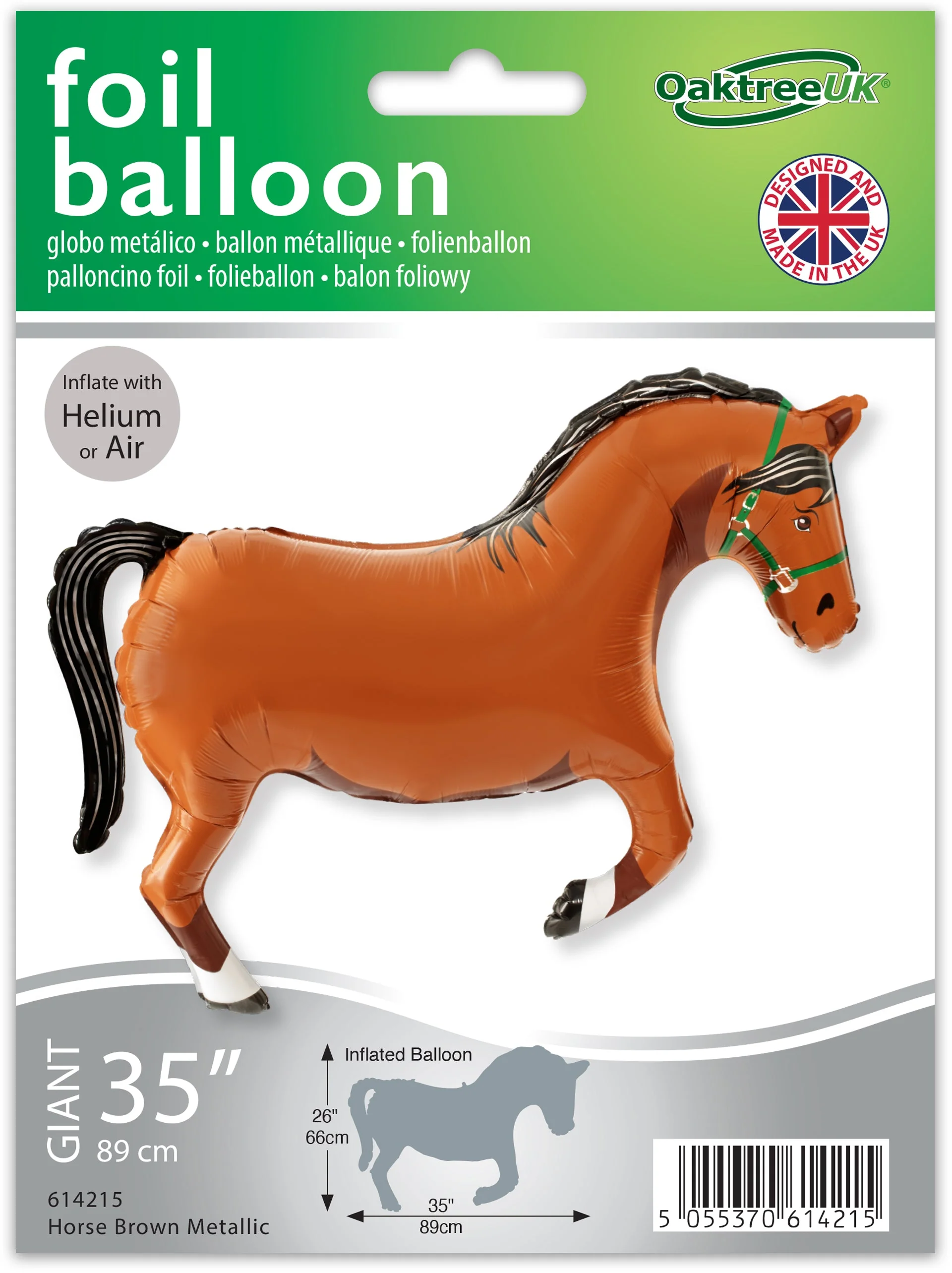 35" Oaktree Brand Brown Horse Foil Balloons - Image 2
