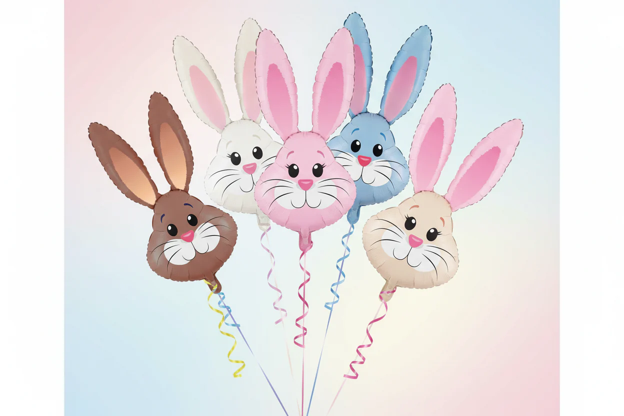 35" Oaktree Brand Cute Pink Bunny Rabbit Foil Balloon - Image 3