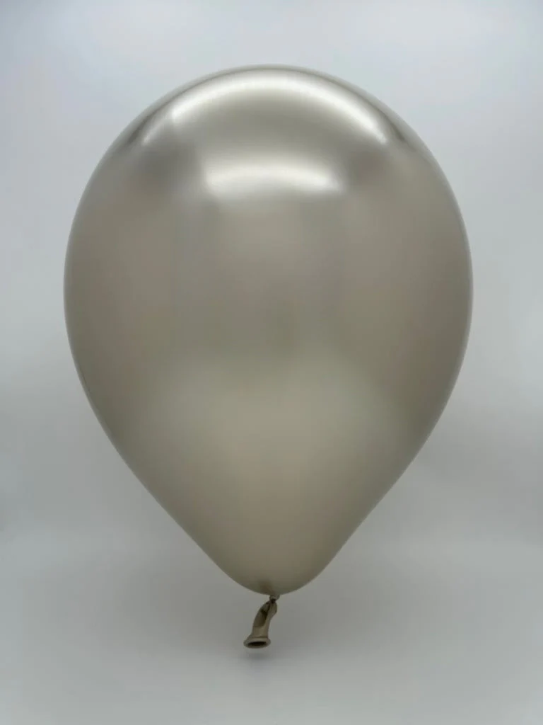 360K Nozzle Up Kalisan Twisting Latex Balloons Mirror White Gold (50 Per Bag) - Image 2