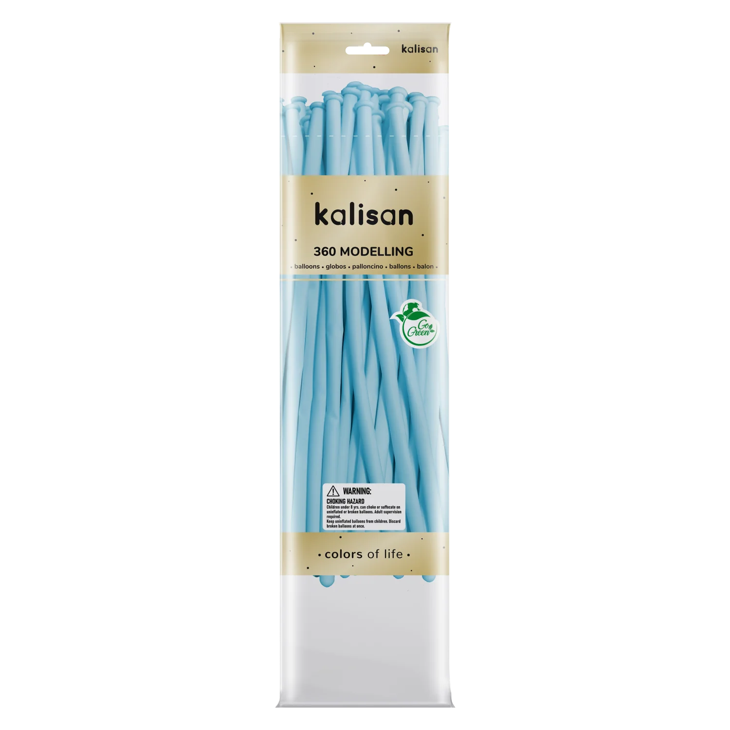 360K Nozzle Up Kalisan Twisting Latex Balloons Pastel Matte Macaron Blue (50 Per Bag)