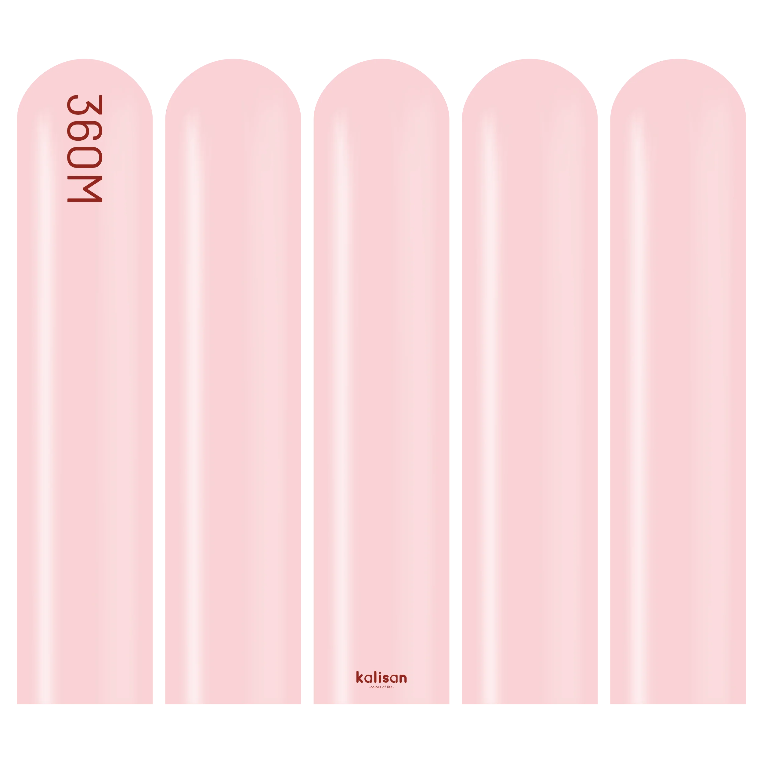 360K Nozzle Up Kalisan Twisting Latex Balloons Pastel Matte Macaron Pink (50 Per Bag) - Image 3