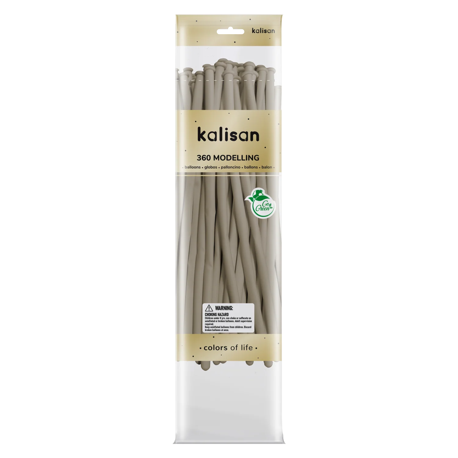 360K Nozzle Up Kalisan Twisting Latex Balloons Retro White Sand (50 Per Bag)