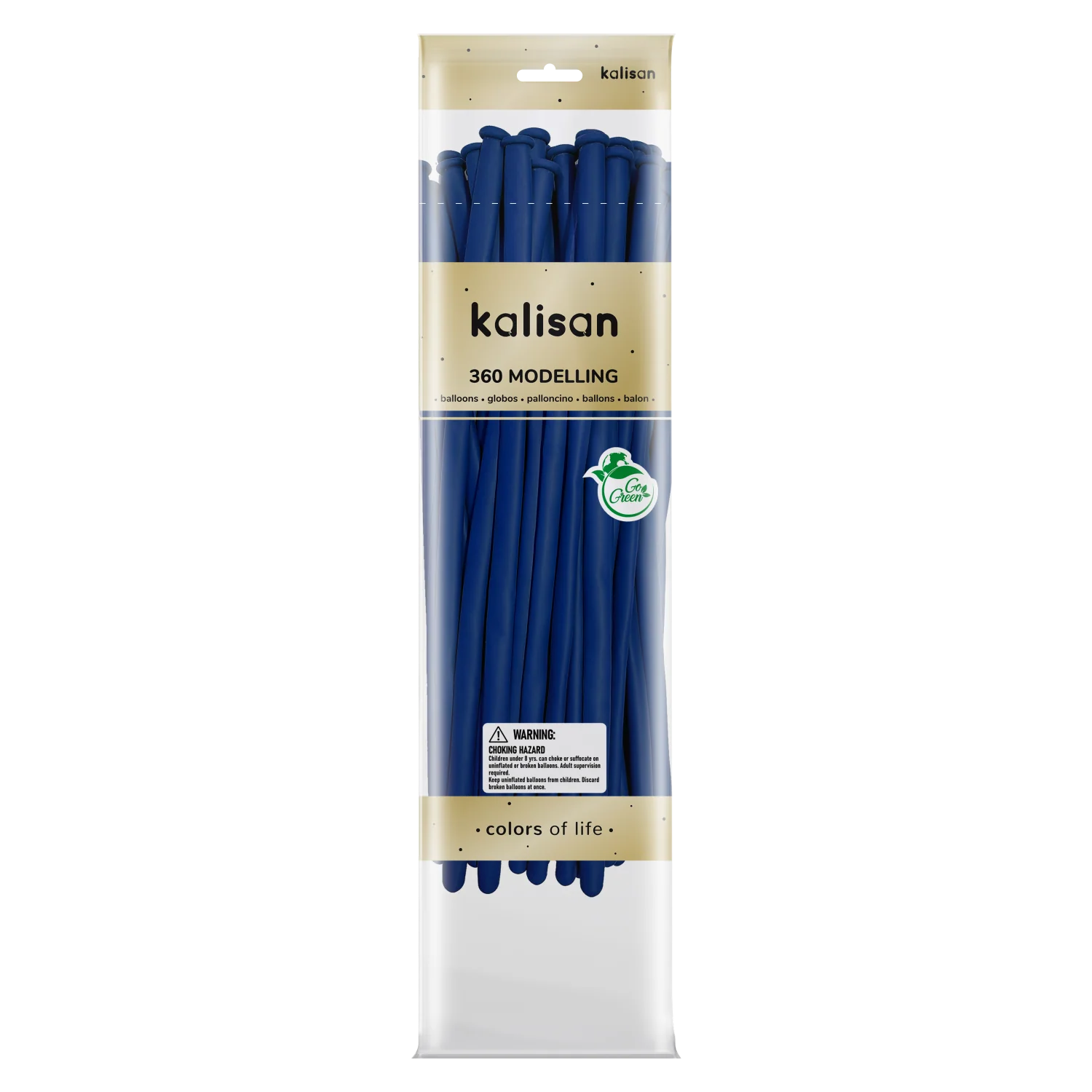360K Nozzle Up Kalisan Twisting Latex Balloons Standard Blue (50 Per Bag)