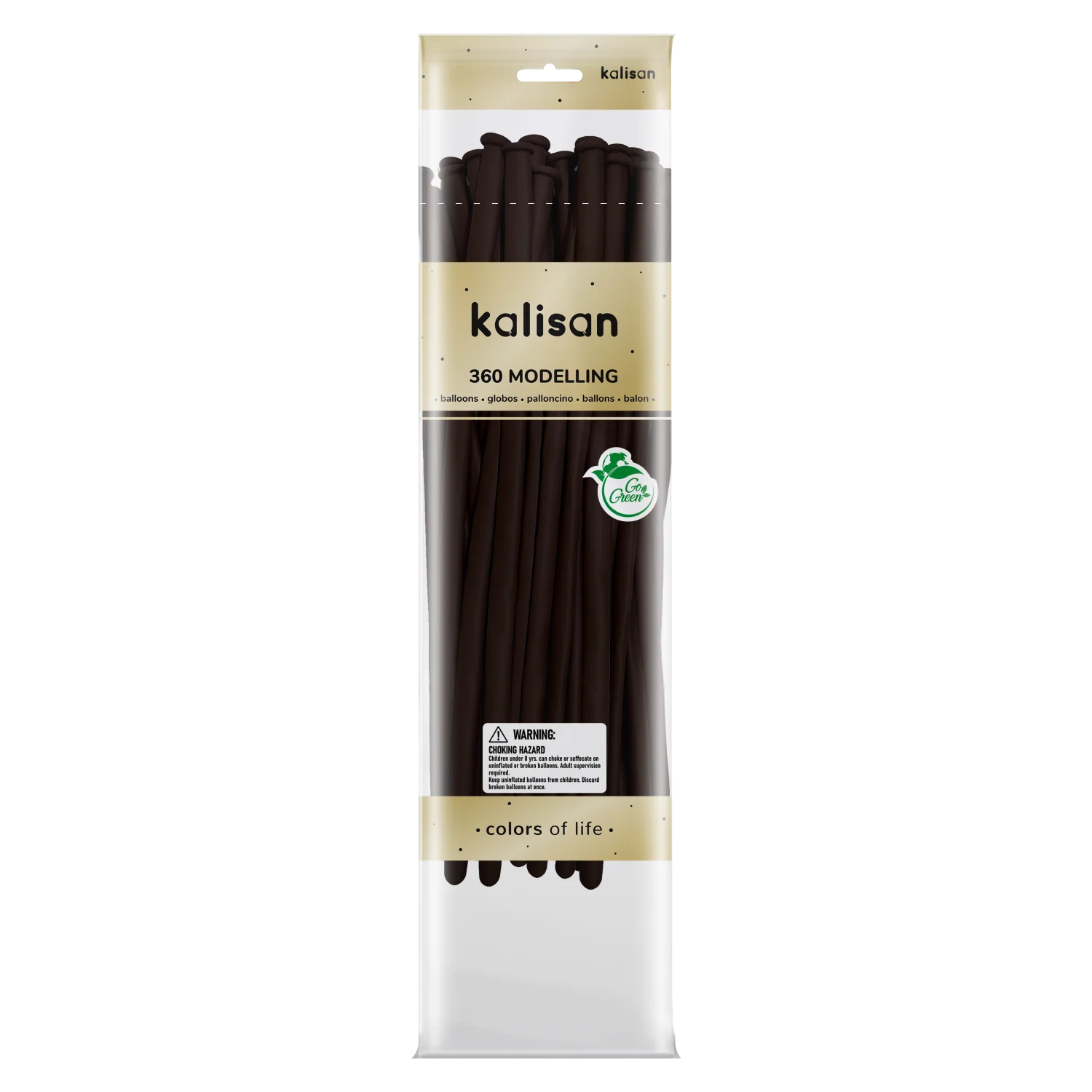 360K Nozzle Up Kalisan Twisting Latex Balloons Standard Chocolate Brown (50 Per Bag)