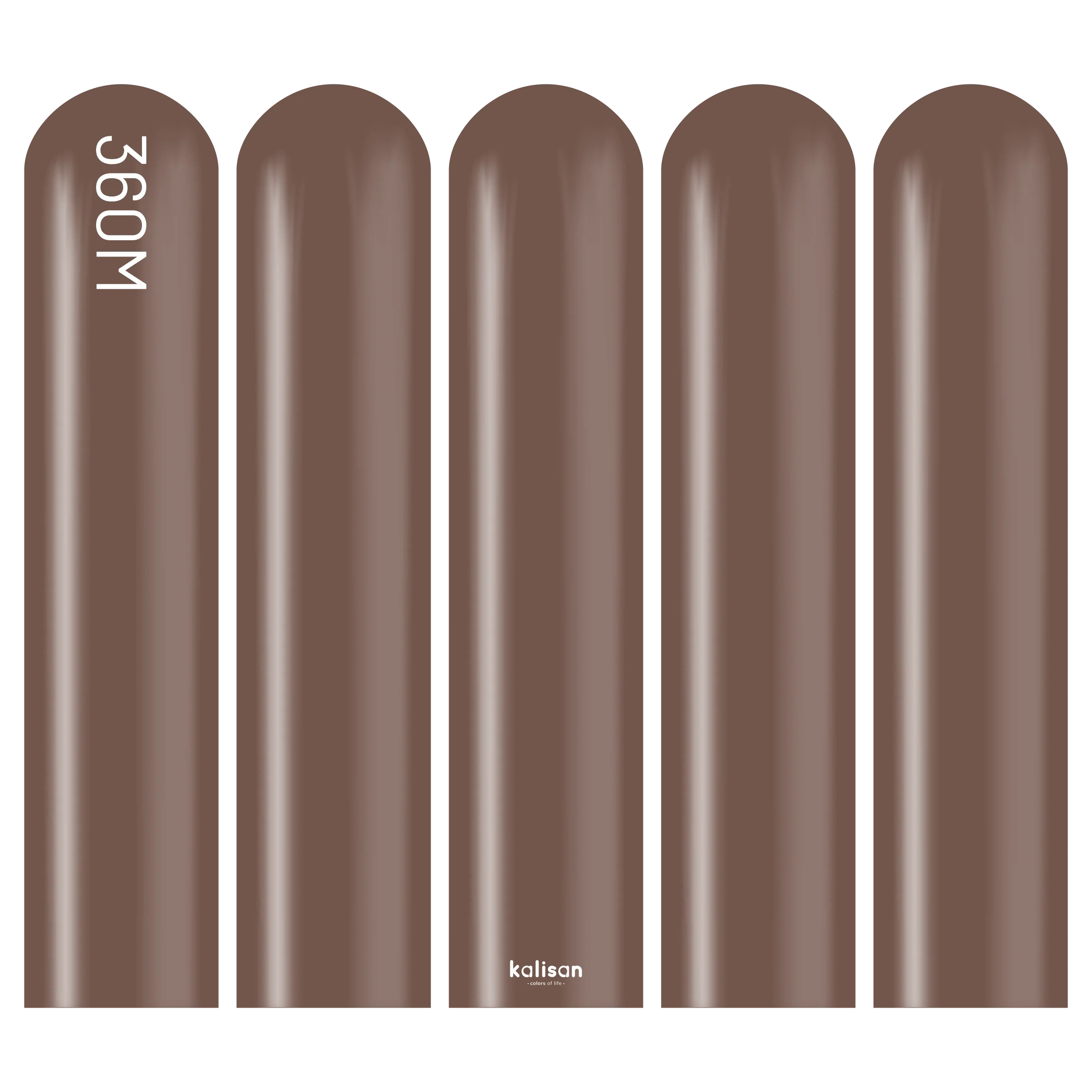 360K Nozzle Up Kalisan Twisting Latex Balloons Standard Chocolate Brown (50 Per Bag) - Image 3