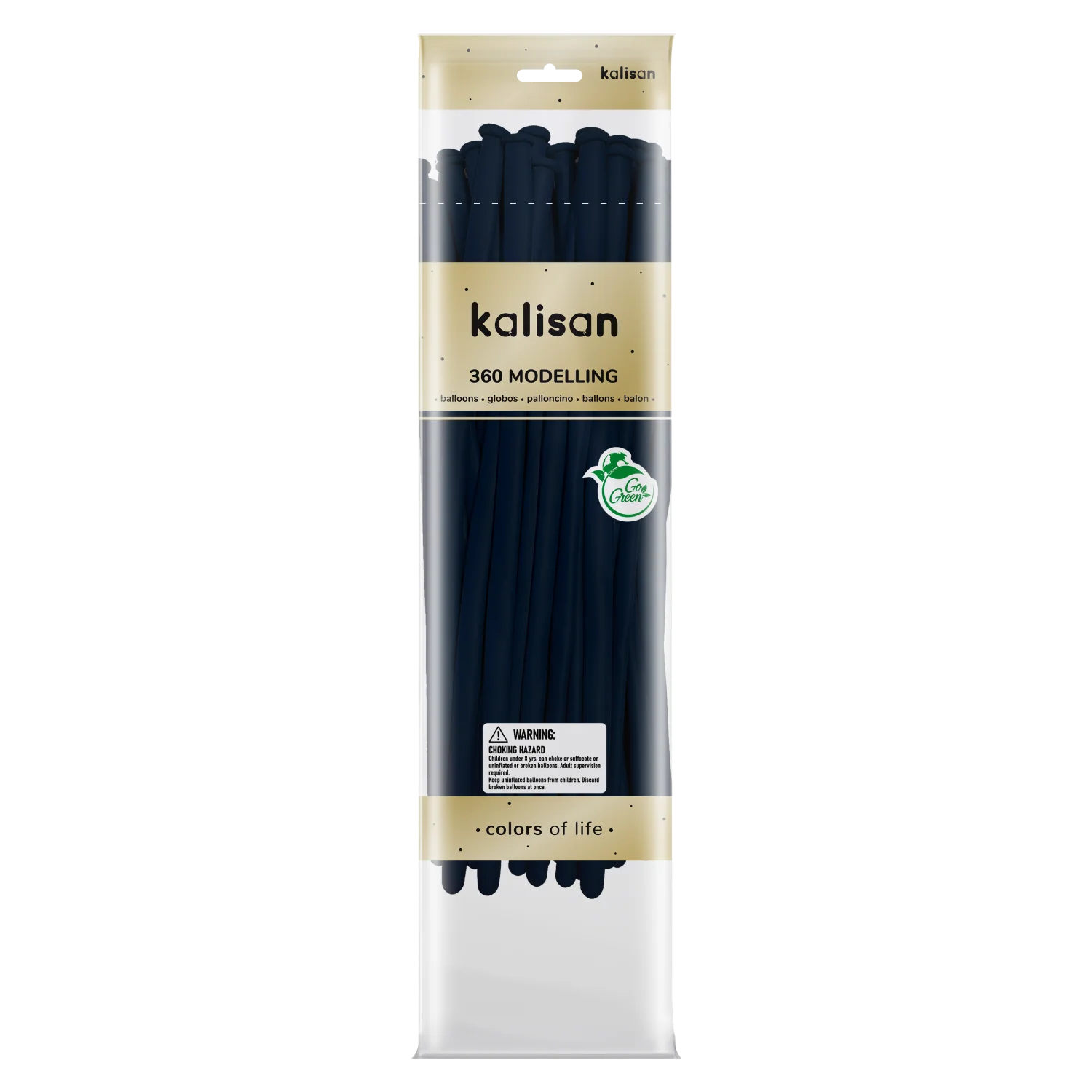 360K Nozzle Up Kalisan Twisting Latex Balloons Standard Navy (50 Per Bag)