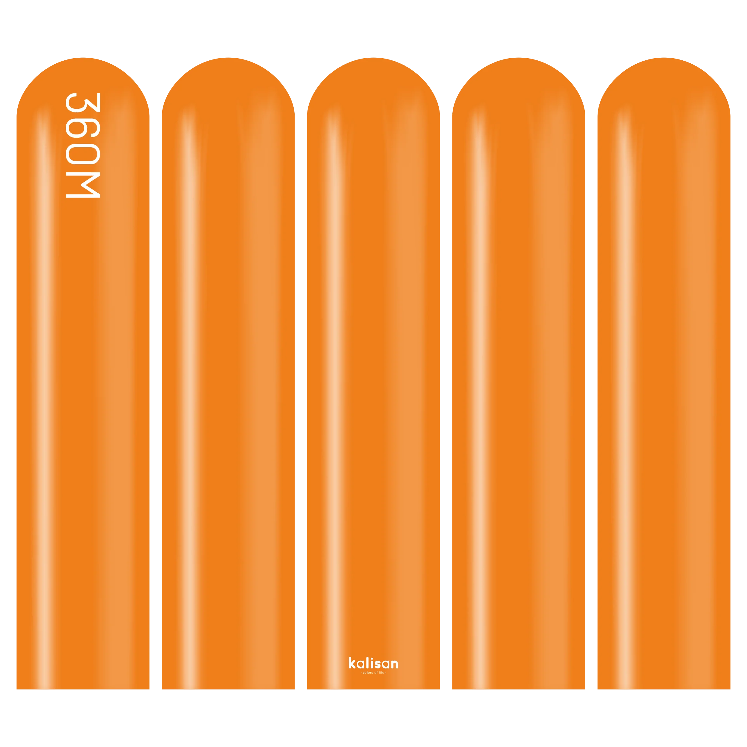 360K Nozzle Up Kalisan Twisting Latex Balloons Standard Orange (50 Per Bag) - Image 3