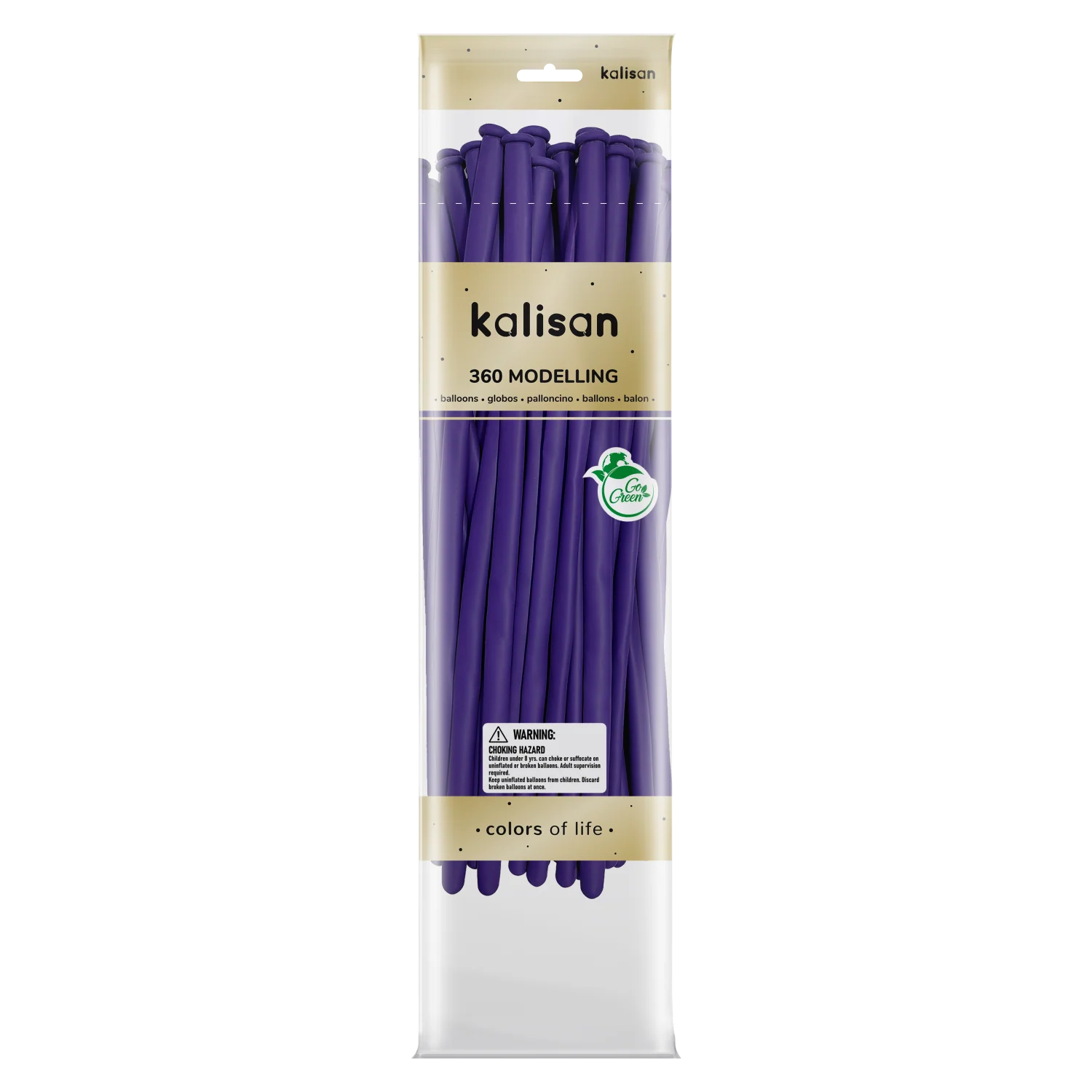 360K Nozzle Up Kalisan Twisting Latex Balloons Standard Violet (50 Per Bag)